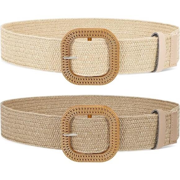 Woven Belt for Women StrawElastic Stretch Waist Belt Boho Belts LadiesBeach Belt - Picture 7 of 7